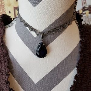 Givenchy choker necklace with blue pendant